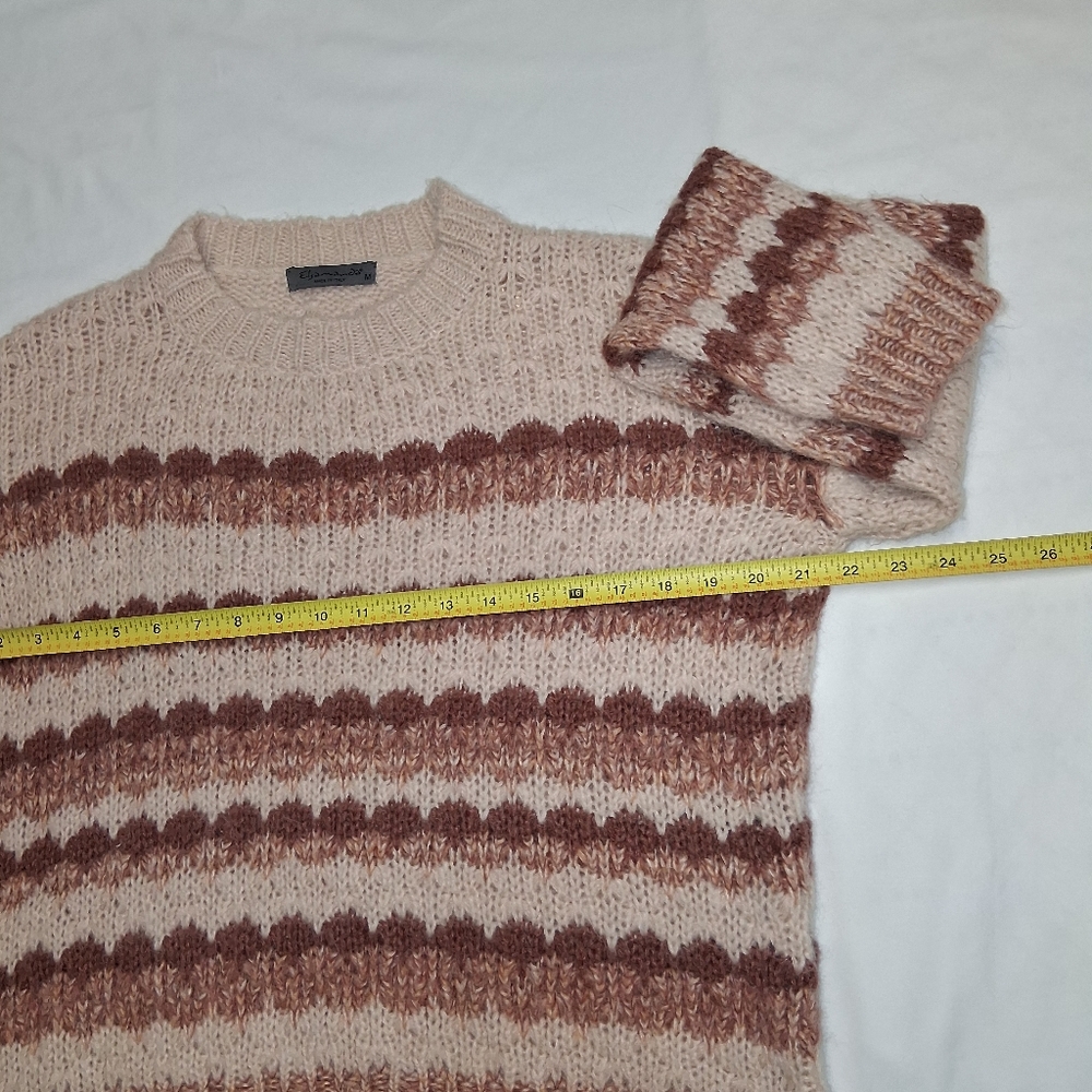 Elsamanda Chic Striped Women's Sweater in Pink and Cream Size M Made In Italy - Picture 6 of 16